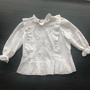 White eyelet ZARA blouse